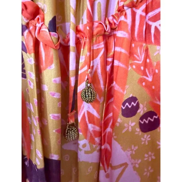 NWT Farm Rio Beige Jungle Panther Lenzing™ Ecovero™ Viscose Maxi Dress, Size XL - Picture 9 of 12